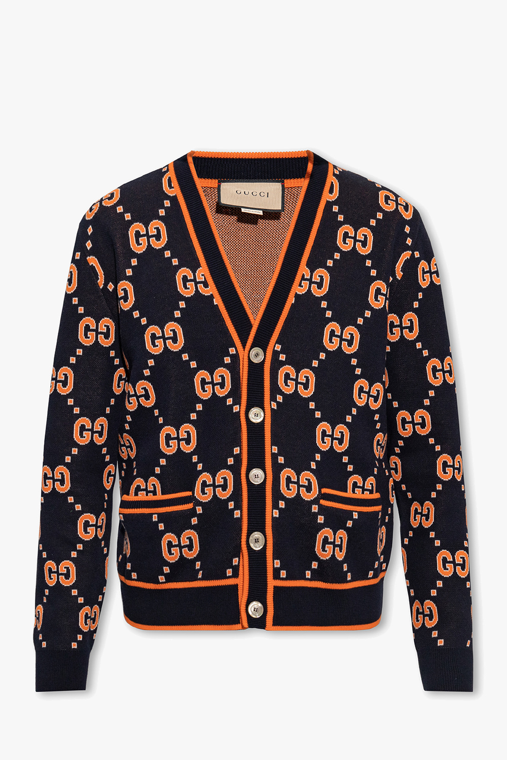 Gucci Pre Owned 2010s engraved buckle belt Schwarz Biname fmedShops KR Navy blue Monogrammed cardigan slingback gucci